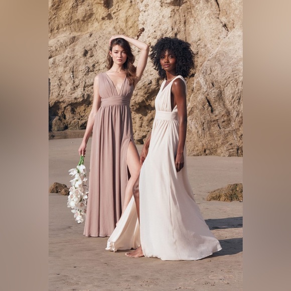 Heavenly Hues Taupe Maxi Dress - Picture 2 of 4